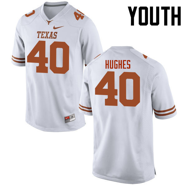 Youth #40 Naashon Hughes Texas Longhorns College Football Jerseys-White